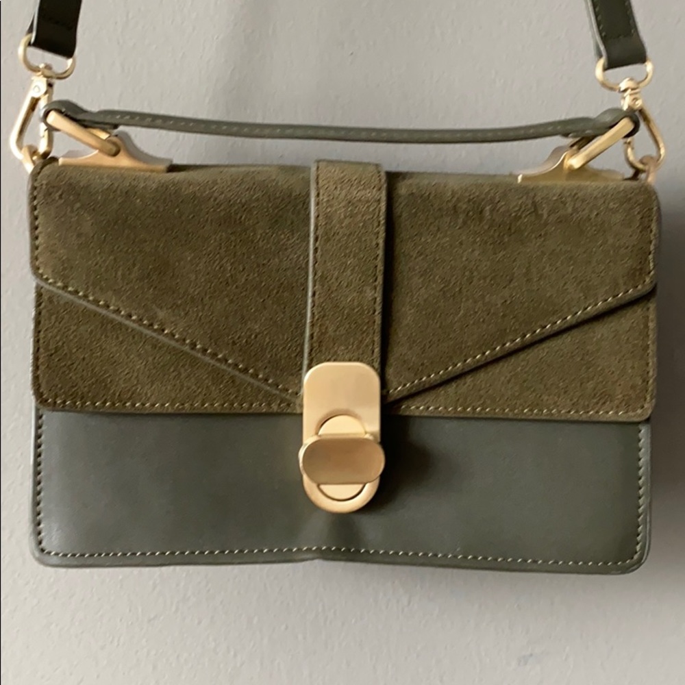 Olive green cross body purse